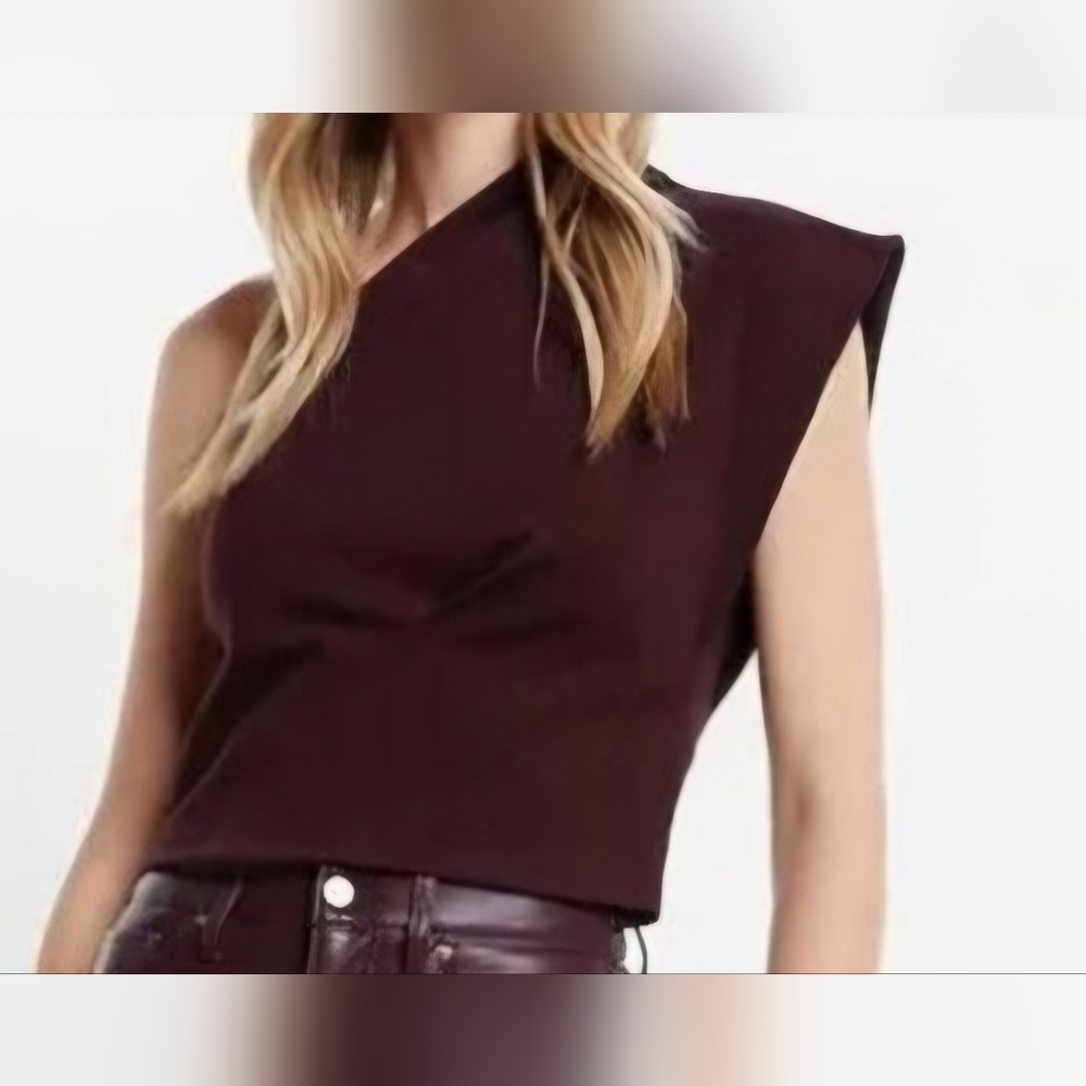 Asymmetric One-Shoulder Top in Deep Burgundy